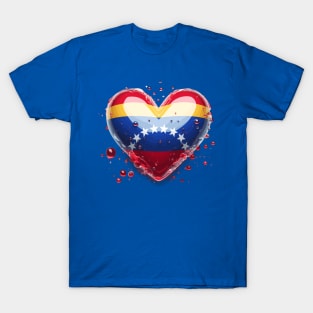 Venezuela Flag Heart T-Shirt